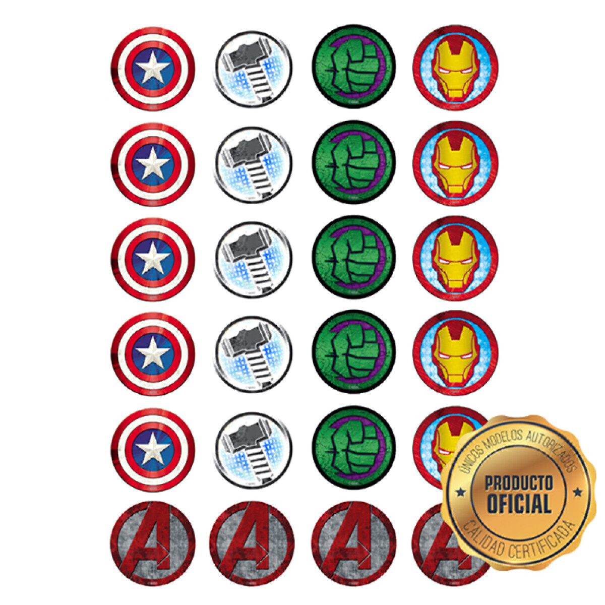 Lámina Avengers - Logos x24 