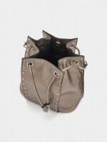 Bolso Bombonera Con Tachuelas plateado