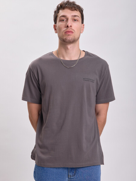 Remera manga corta estampa Gris Oscuro