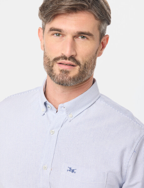CAMISA OXFORD A RAYAS Azul