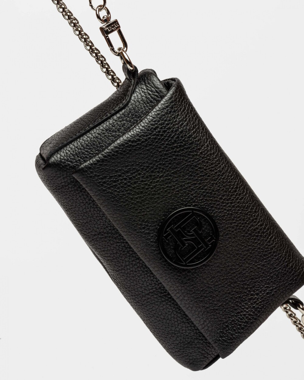 Mini Bag Bloom En Cuero Graneado Negro