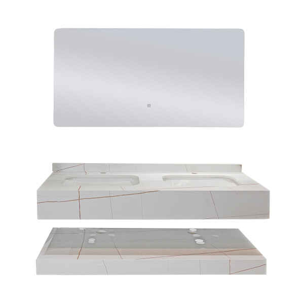 CONJUNTO DE BAÑO HABITARE MODELO NS1004-120D/ MUEBLE + BACHA + ESPEJO CON LUZ Conjunto De Baño Habitare Modelo Ns1004-120d/ Mueble + Bacha + Espejo Con Luz