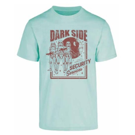 Camiseta Remera a la Base Star Wars Dark Side Security VERDE-AGUA