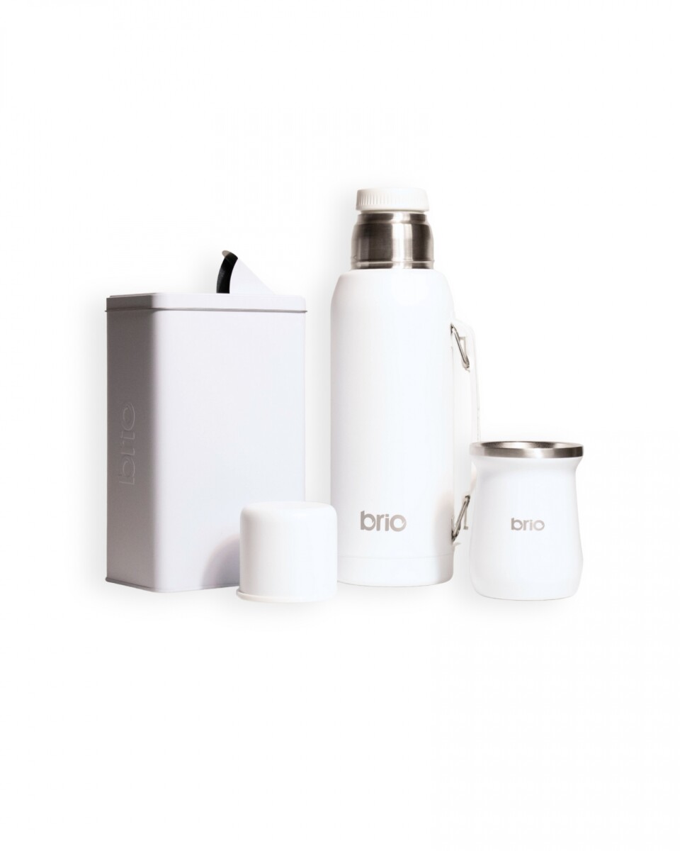 Set termo 1lt + mate clásico + yerbera 800gr - Blanco 
