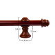 Barrote cortina metal EuroClassic 1,5m + 2 soportes MOGNO