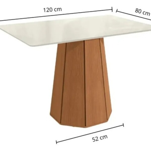 Mesa De Comedor Jade Rectangular 120x80 Cm Vidrio Moderna Blanco 1