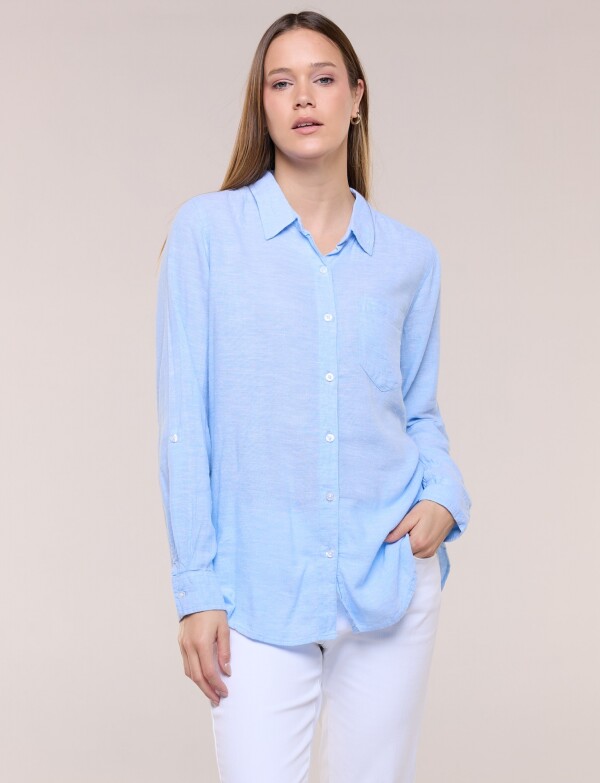 Camisa Lino CELESTE