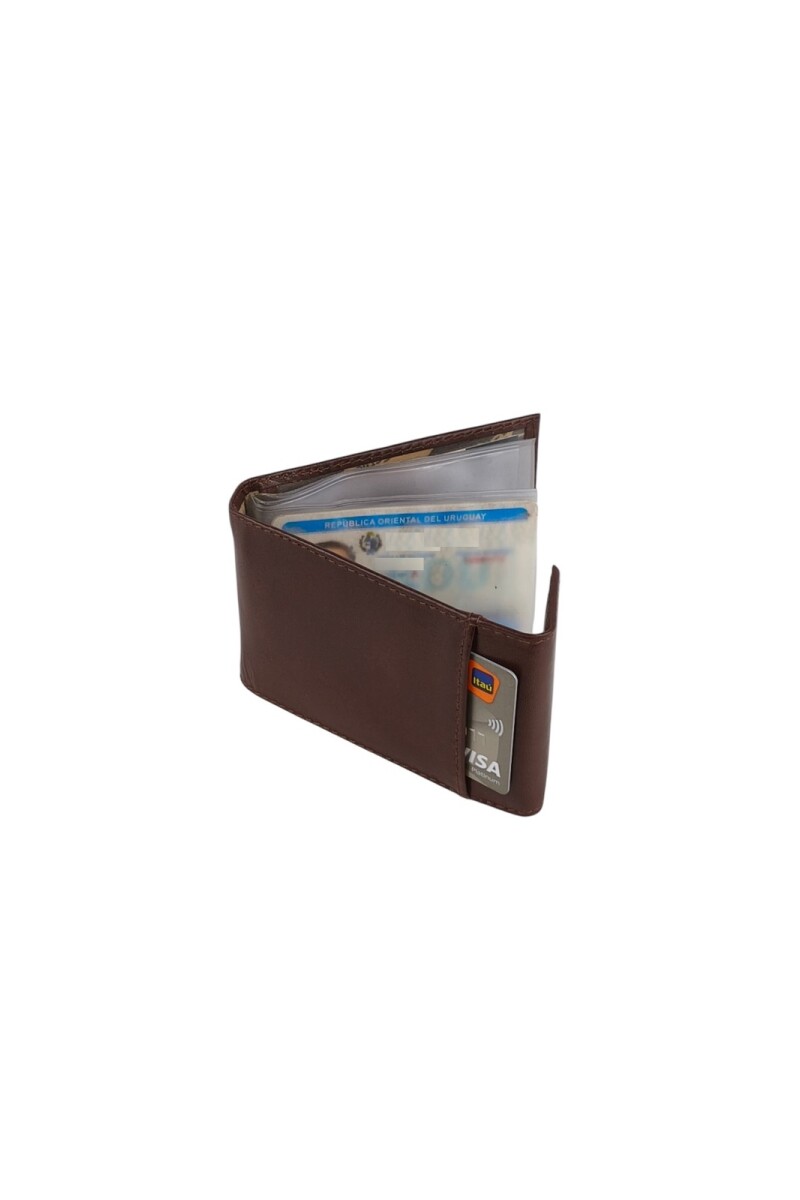 Porta documentos con separador transparente interior Marron