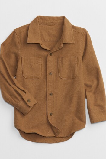 Camisa Tela Franela Toddler Niño Brown 4
