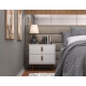 Mesa De Luz Cabecera Padua Nordica Cajones Dormitorio Blanco