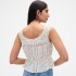 SL LACE TIE FEMME TOP BLACK DOTS