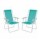 Set X2 Reposeras Sillas Altas Plegables Aluminio Total Mor Verde