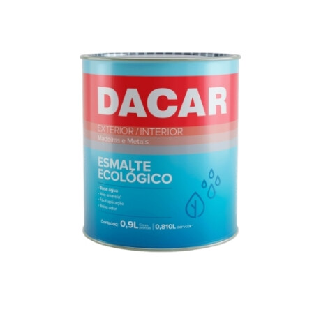 DACAR ESMALTE ECOLÓGICO PREMIUM BRILLANTE BLANCO 0.9 LTS Dacar Esmalte Ecológico Premium Brillante Blanco 0.9 Lts