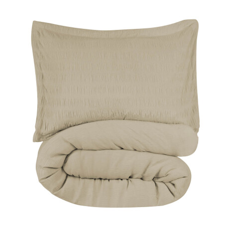 SET DE ACOLCHADO 2 PLAZAS POLIESTER VERDE CRINKLE VERDE CLARO