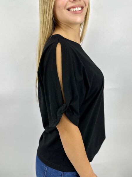 T-SHIRT SLOWLY S2405 NEGRO