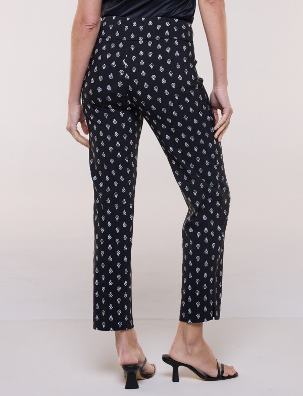 Pantalón Elastizado Estampado NEGRO/BLANCO