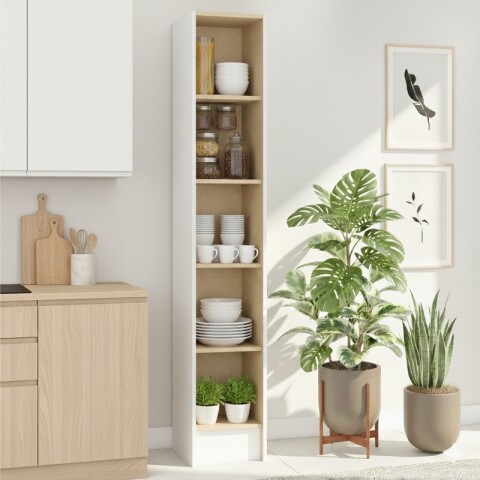 Multiuso Panelero Blanco 1 Puerta 4 Estantes MDP Multiuso Panelero Blanco 1 Puerta 4 Estantes MDP