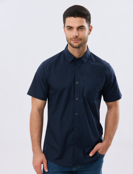 CAMISA LISA DE ALGODÓN Azul