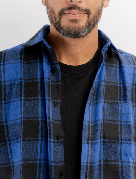 Camisa franela cuadros azul