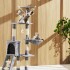 Rascador Torre 5 Niveles En Felpa Y Sisal Para Gato Juego Variante Color Gris Claro