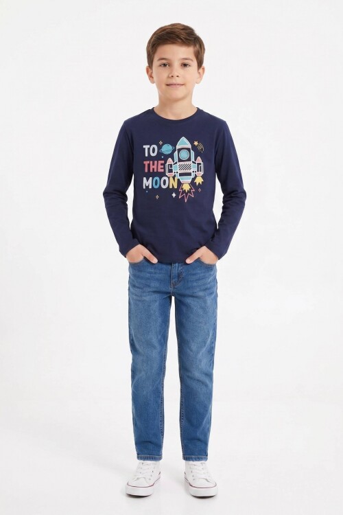 Camiseta manga larga AZUL MARINO
