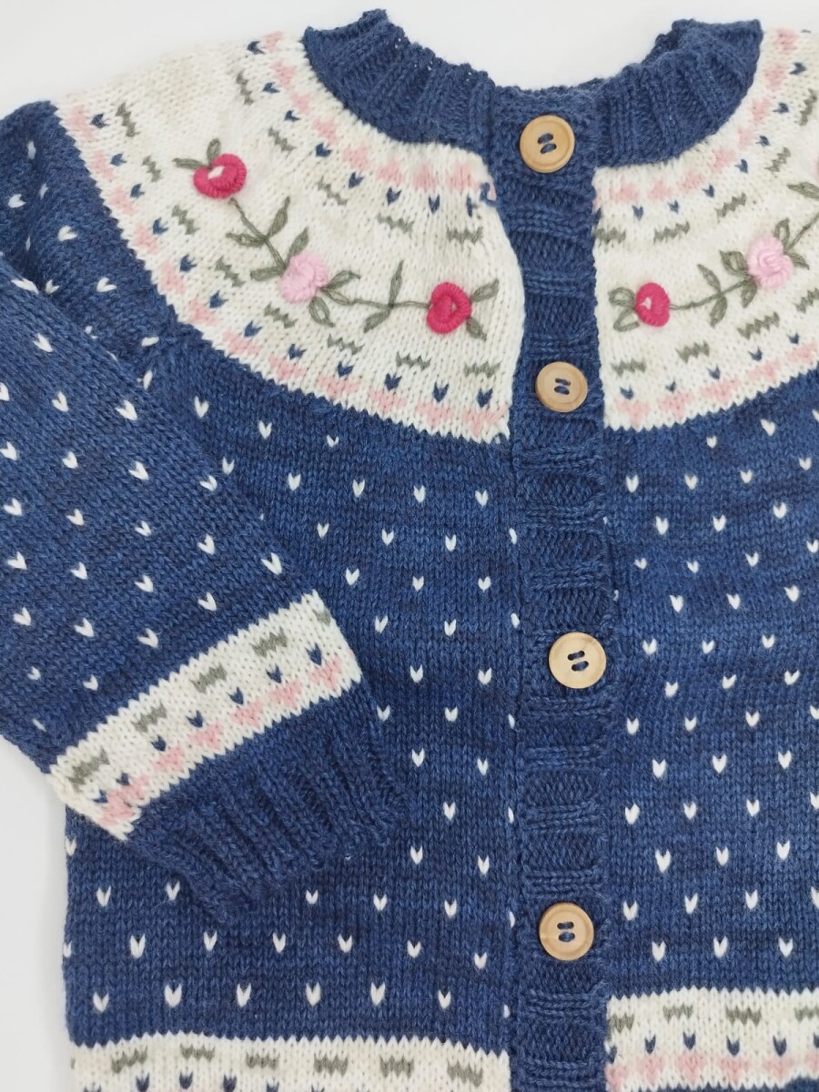 Saco lana azul con guarda 