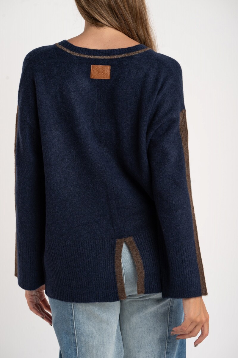 Sweater Combinado Marino