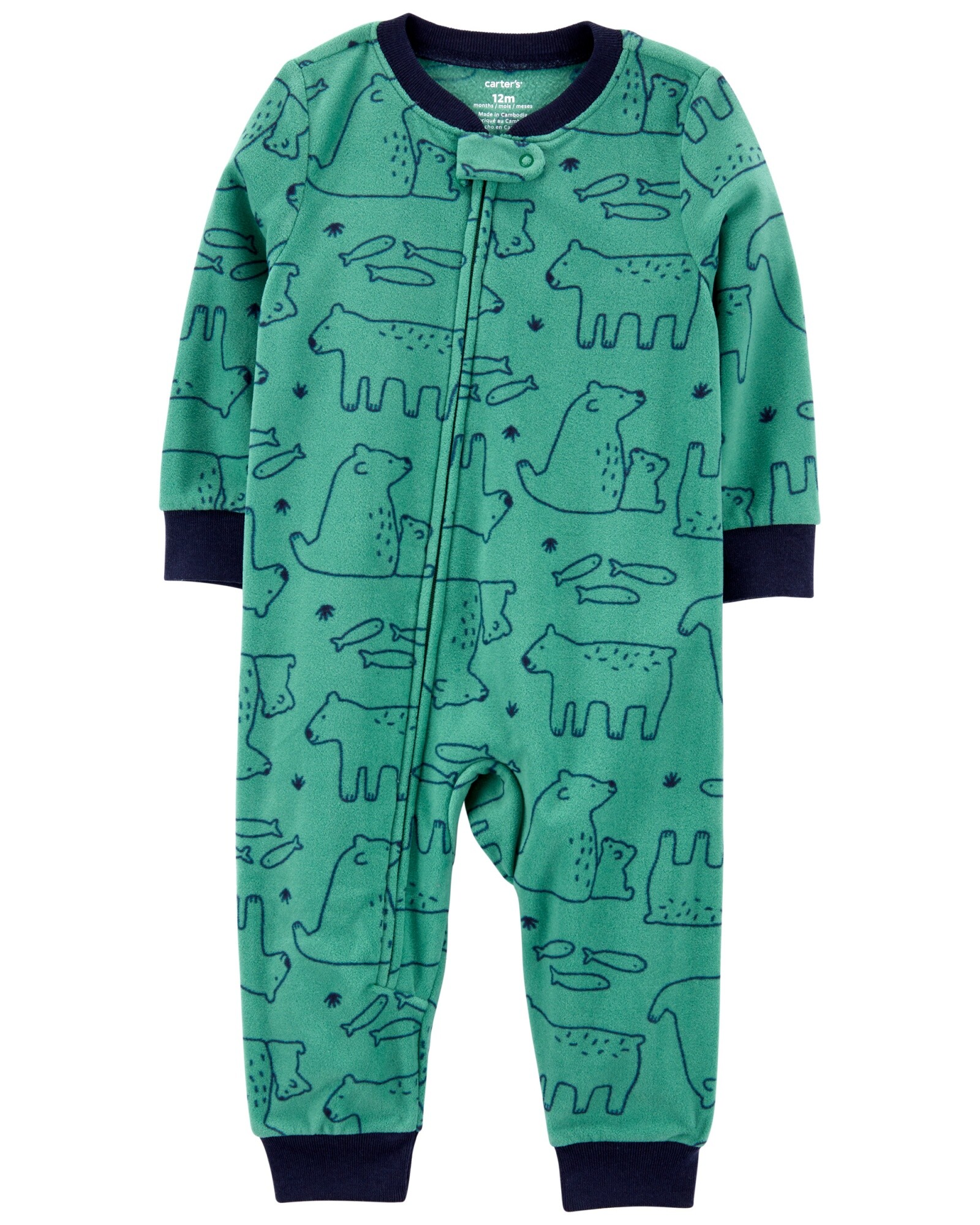 Pijama una pieza de micropolar diseño oso polar Sin color