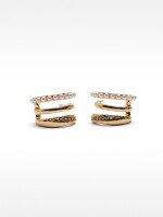 Pendientes Efecto Multiaro dorado
