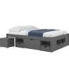 Cama 2 plazas con Cajones - Charme - Linea Funcional Gris
