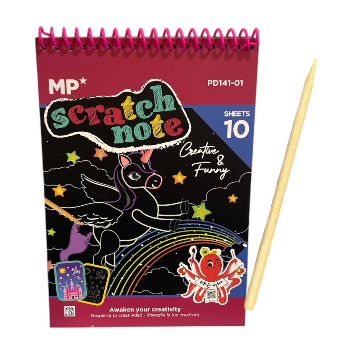 Block Scratch A5 10 Hojas - Princesas, Castillos y Animales 