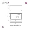 Pileta de cocina Lumax Acero Simple Canilla flexible 55x40 cm Negro