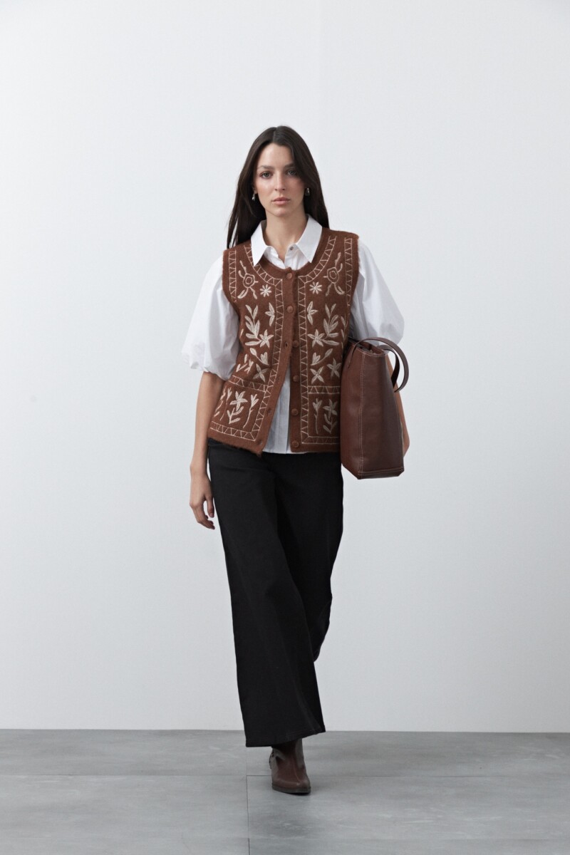 CHALECO LEIA Marrón Corteza