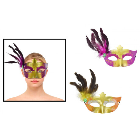 ANTIFAZ RIGIDO C/GLITTER Y PLUMAS ANTIFAZ RIGIDO C/GLITTER Y PLUMAS