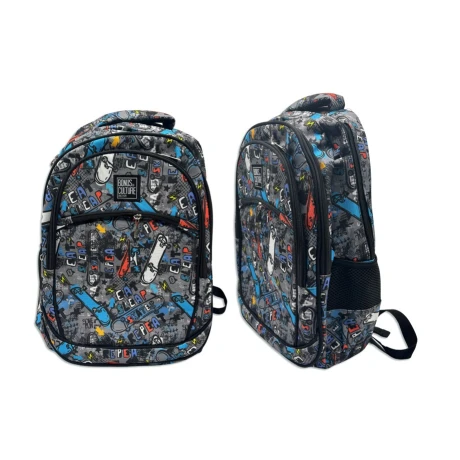 Mochila Bonus Culture 3 Cierres Bolsillo Skate and Repeat 001