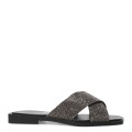 Sandalias de Mujer Bottero con Tiras Cruzadas de Brillos Negro