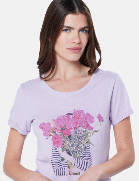 REMERA ESTAMPADA Lila