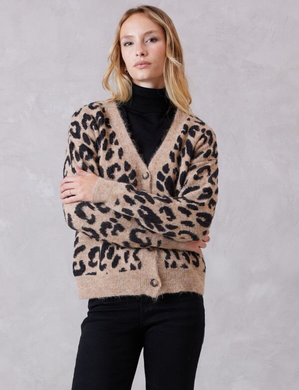 Cardigan Animal Print TOSTADO/MULTI