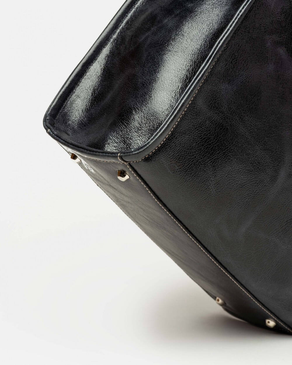 Cartera de mano Capri en cuero arrugado Negro