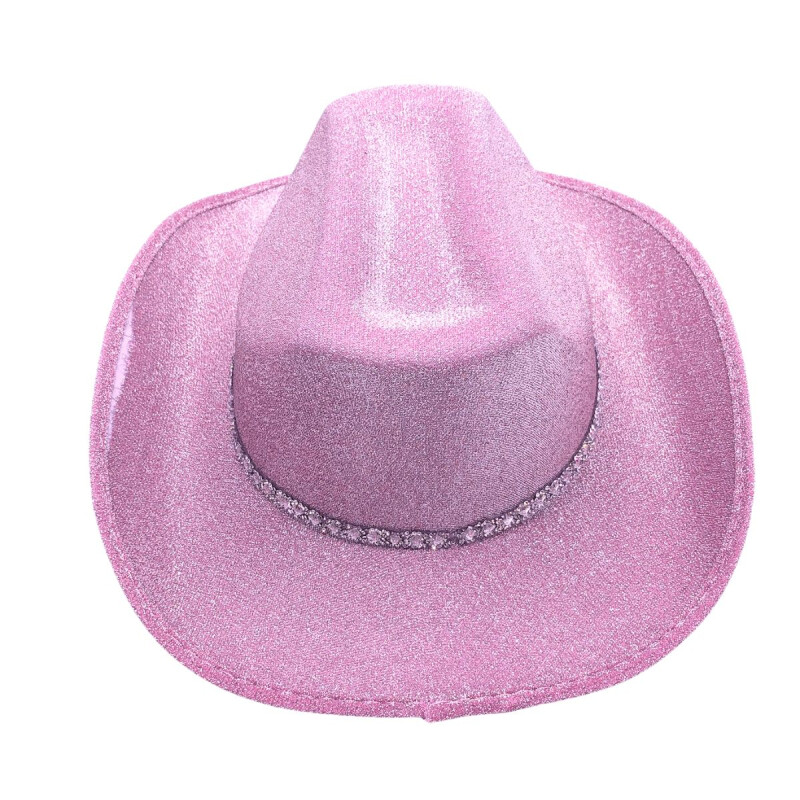 Gorro Cowboy Brilloso Rosa