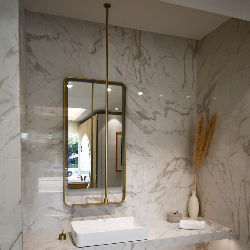 Griferia De Techo Monocomando Tipo Gota Serie Prati - Color Oro Cepillado 000