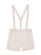 Pantalon Corto Con Tirantes Piedra