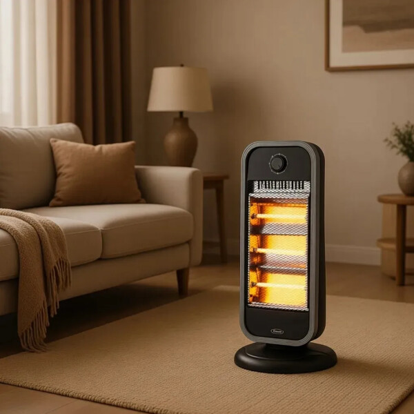 Estufa Kassel Ks-qz6 3 Cuarzos Oscilante 1200w ESTUFA KASSEL 3 CUARZOS NEGRA KS-QZ6