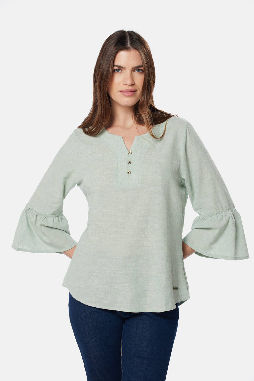 BLUSA DE LINO Verde