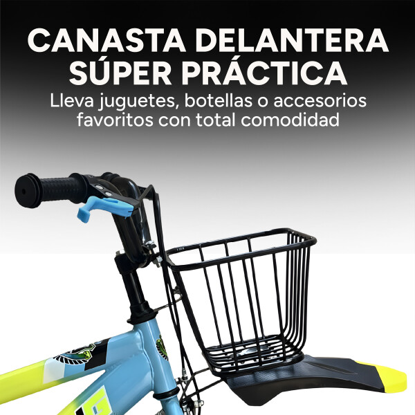 Bicicleta Infantil Yjtong R18 Canasto Parrilla Guardabarros Amarillo 1