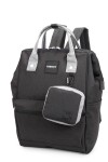 Mochila multicierres combinada con monedero Negro