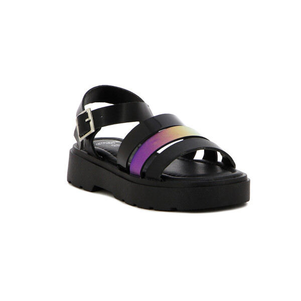 Sandalias Niñas Angus Tres Tiras Y Hebilla Negro