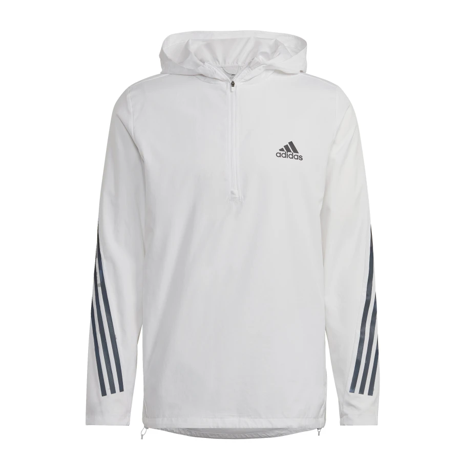 Campera de Hombre Adidas Run Icons Blanco - Negro