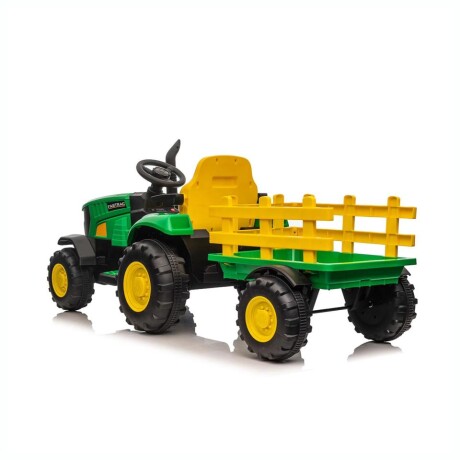 Tractor A Batería Para Niños Con Acoplado - Verde Y Amarillo Tractor A Batería Para Niños Con Acoplado - Verde Y Amarillo