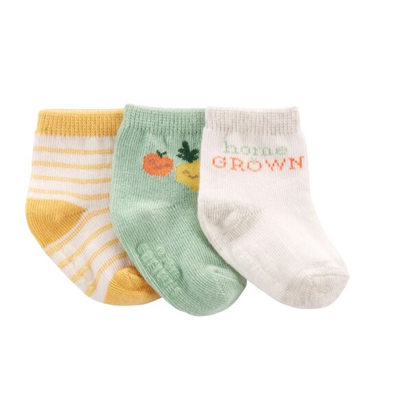 set X3 medias Carters Verde amarillo set X3 medias Carters Verde amarillo